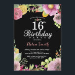 Convite 16.º Aniversário do Parlamento Europeu<br><div class="desc">16º Aniversário do Dia Floral para as Mulheres. Fundo do quadro negro,  branco,  cor de água. 13 16th 18th 21rua 40th 50th 60th 70 90 100th. Qualquer Idade.
Para mais personalização,  clique no botão "Personalizar" e use a ferramenta design para modificar este modelo.</div>