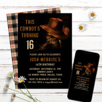 16.º Aniversário Rustic Cowboy Hat and Leather Boo