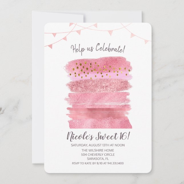 Convite 16 Bolo de Aniversário (Frente)