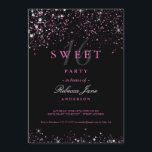 Convite 16 Brilhantes Pretos Rosa Brilhante Convidam<br><div class="desc">Coleção de correspondência na Loja Little Bayleigh!</div>