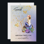 Convite *~* 16 DOCES SEXTENSA Ombre de Sereia Azul Anivers<br><div class="desc">* Fantasia Mágica Energeticamente Aprimorada DOCE SEXTA E MODERNA Cor AZUL Escuro Sereia com Cabelo Luminoso de Longa Pele. Há muitas Flores Bonitas à sua volta. Ela está tocando um ouro. Os números brilhantes de 16 GOLD FOIL BALLOON representam uma fantástica adição festiva ao seu Convite de aniversário Doce 16....</div>