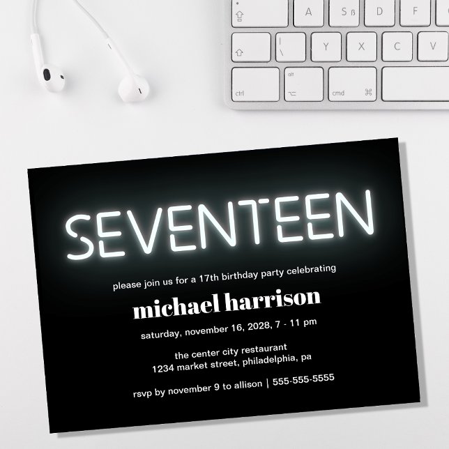 Convite 17ª Festa Branca de Luzes Neon (Criador carregado)