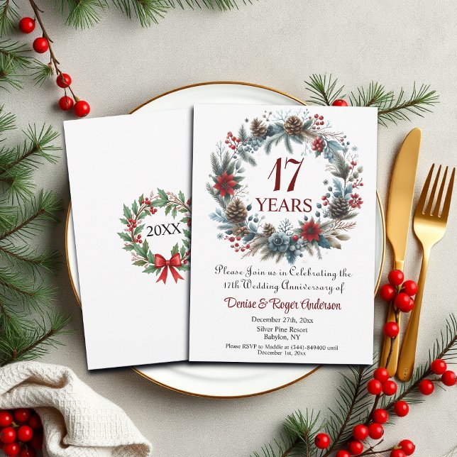 Convite 17.º aniversário de casamento Inverno (Criador carregado)