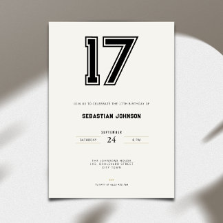 Convite 17th Birthday Invitation - Minimal Sport Style