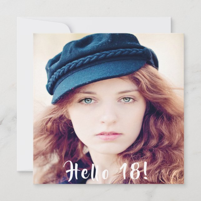 Convite 18ª festa de aniversário saudação 18 fotografia (Frente)