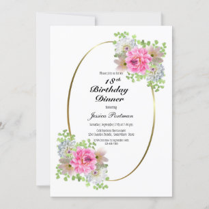 Convite 18º aniversário do Partido Dourado Rosa Rosa