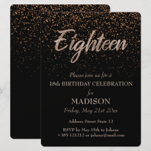 Convite 18o Brilho Dourado do aniversário