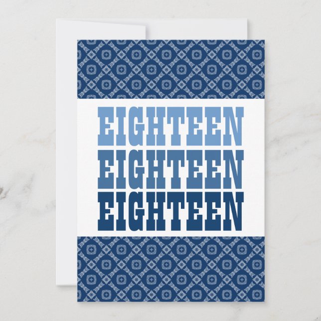 Convite 18o Quadrados azuis Ver 51g Z151g dos diamantes do (Frente)