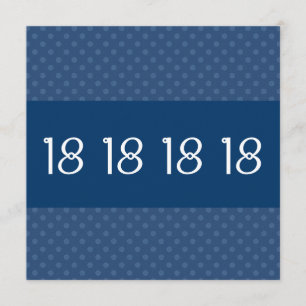 Convite 18o Teste padrão de bolinhas azul W1631 da festa