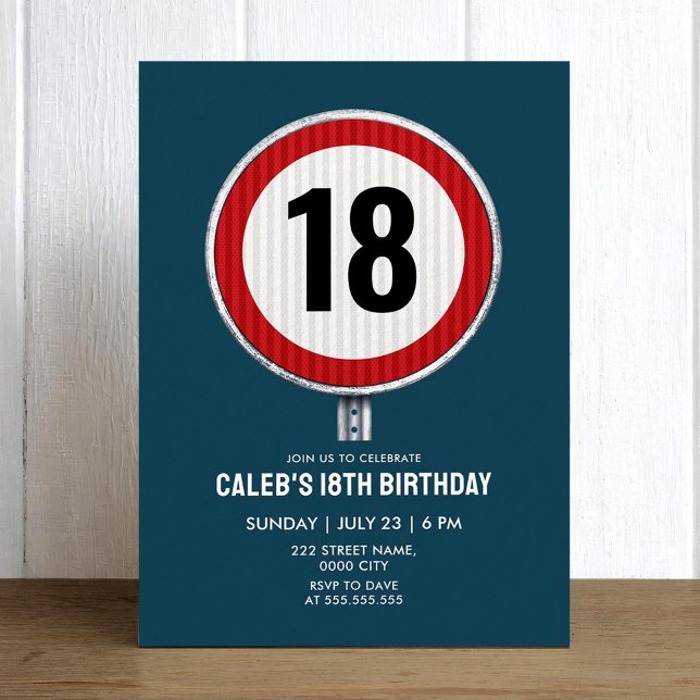 Convite 18th Birthday Speed Limit Sign - ANY AGE (Criador carregado)