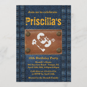 Convite 19ª Mulher Festa de aniversário, Qualquer idade, e