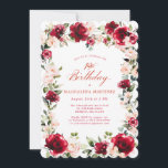 Convite 19ª Rosa vermelha de aniversário, Peony Floral Ros<br><div class="desc">Rosas vermelhas e peônias cor-de-rosa-claro estão aninhadas em folhas verdes-escuras neste belo e único convite de aniversário. A caligrafia clássica permite que seus convidados saibam que é um aniversário de um marco e quem é o celebrante de aniversário. Este item faz parte da coleção de Peony Rosa-Rosa-Rosa vermelha. Ele contém...</div>