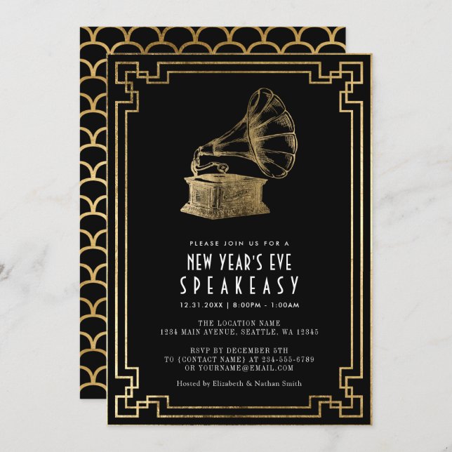 Convite 1920 de Arte no Ano Novo (Frente/Verso)