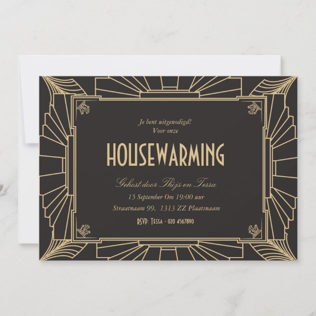 Convite 1920 - Temed uitnodiging van de inwijdingsfeestpar (Frente)