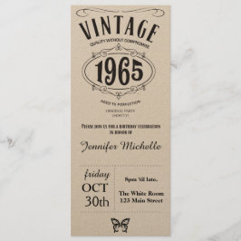 Convite 1965 do aniversário do vintage