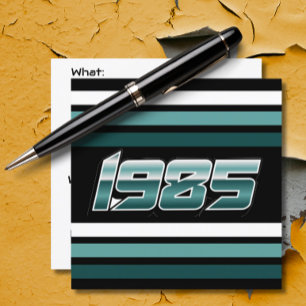 Convite 1985 - Teal de distribuição retrô