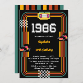 Convite 1986 Retro Cassette Disco 40th Birthday