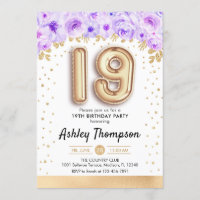 19.ª Festa de aniversário - Dourados Balões Roxo