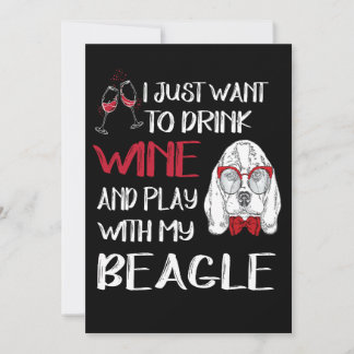 Convite 1 Bebo Vinho E Brinco Com Meu Beagle