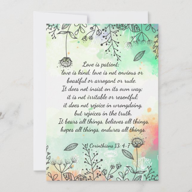 Convite 1 Corintianos 13: 4-7 (Frente)