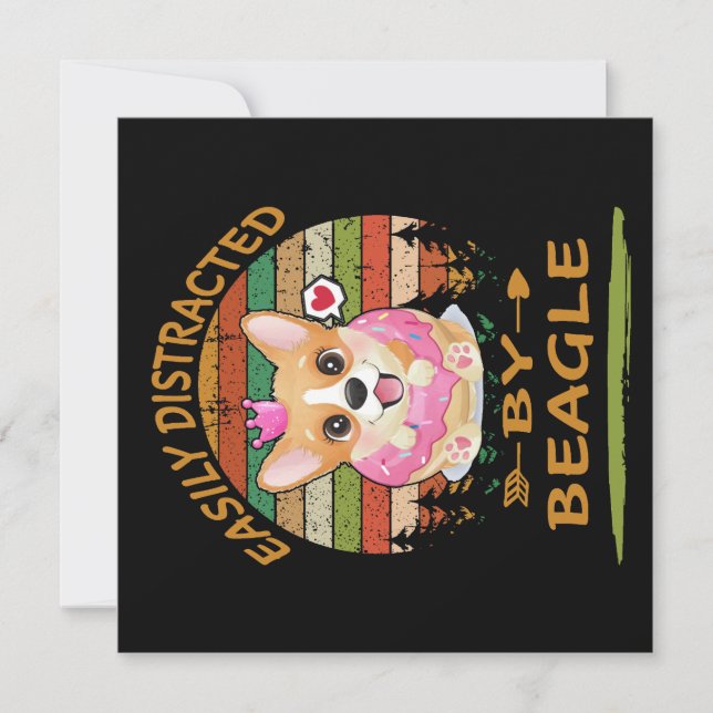 Convite 1 Facilmente Distraído Por Beagle (Frente)