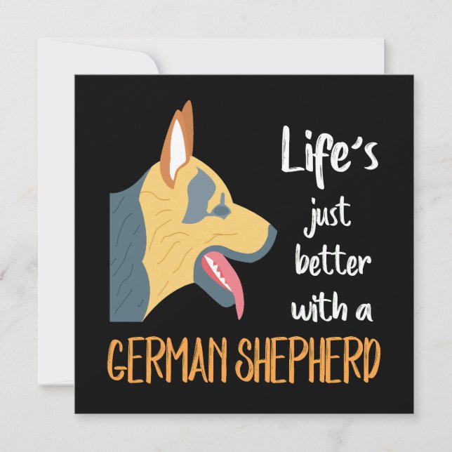 Convite 1 Life's Just Better With A German Shepherd (Frente)