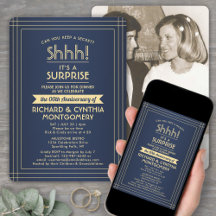 1 Marinho do Surpresa do Aniversário de Foto Azul 