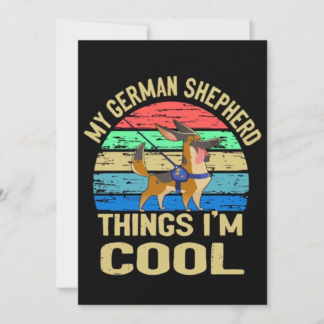 Convite 1 Minha coisa de German shepherd Eu sou Legal Vint (Frente)
