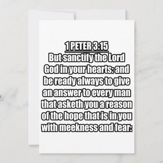 Convite 1 Pedro 3:15 Versículo da Bíblia KJV (Verso)