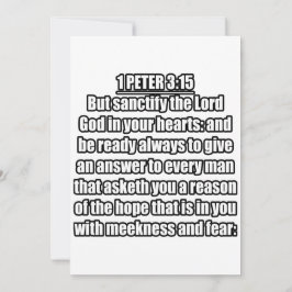 Convite 1 Pedro 3:15 Versículo da Bíblia KJV