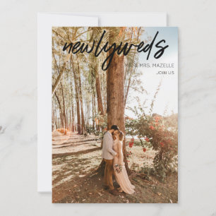 Convite 1 Photo Newlyweds Posta Recepção de casamento - 