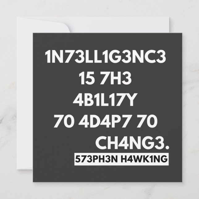 CONVITE 1N73LL1G3NC3 15 7H3 4B1L17Y 70 4D4P7 70 CH4NG3. (Frente)