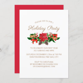 Convite 1rua Casada Feriado de Natal, Festa Vermelha Poins