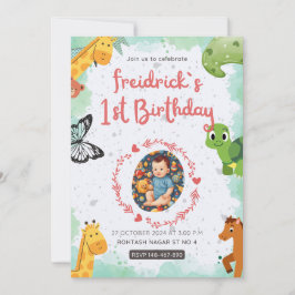 Convite 1rua de nascimento azul azul de água azul