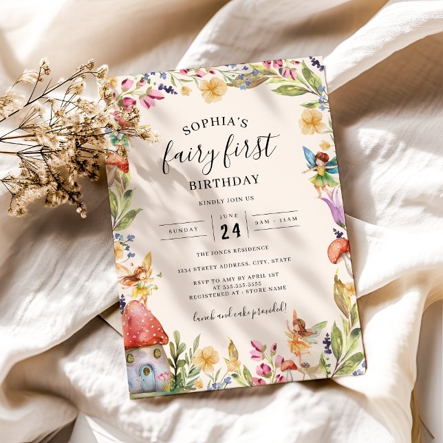 Convite 1rua Fada Primeiro Aniversário (Criador carregado)