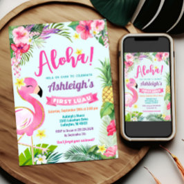 Convite 1rua Luau Aniversário do Verão Tropical