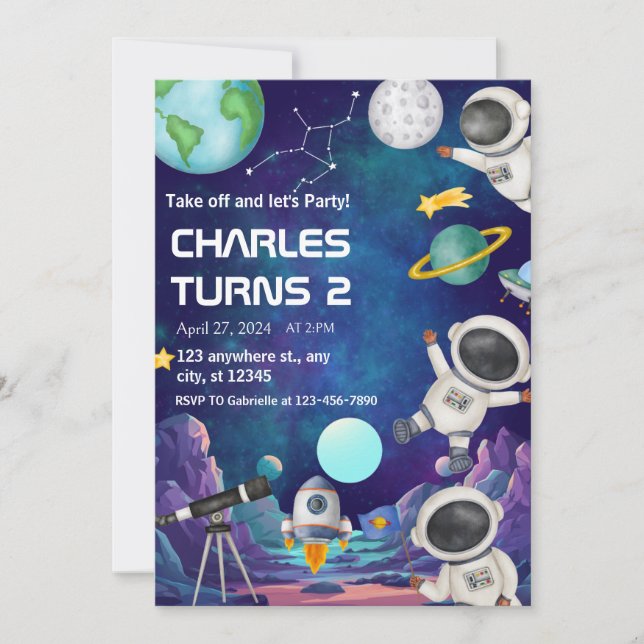 Convite 1rua viajando ao redor do menino de aniversário do (Frente)