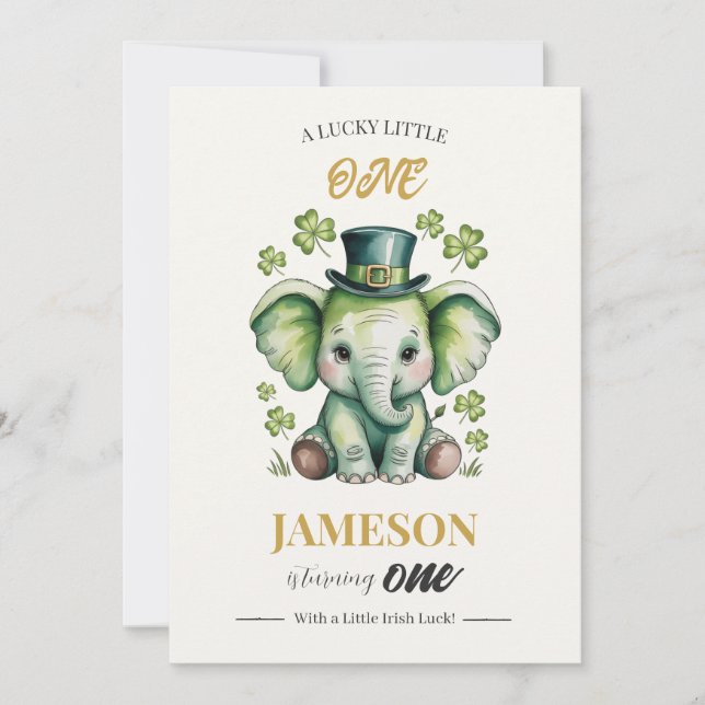 Convite 1st Birthday Invitation | Lucky St. Patrick's Day (Frente)