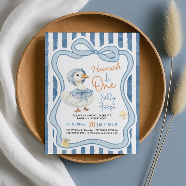 Convite 1st Birthday Invitation, Silly Goose Birthday  (Criador carregado)