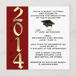 Convite 2014 elegante clássico bonito da graduaç