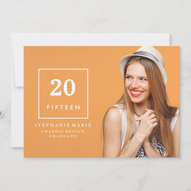 Convite 2015 chique da graduação da foto da (Frente)