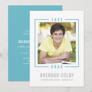 Convite 2020 FORMANDO INVITE quadro fotográfico turquoise