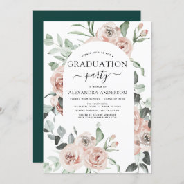 Convite 2022 Emerald Green Graduation Floral Greenery