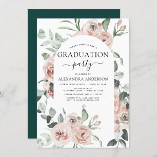 Convite 2022 Emerald Green Graduation Floral Greenery