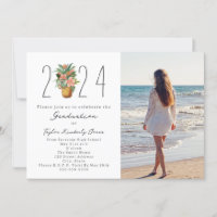 2024 Graduation Beach Floral Pineapple Foto