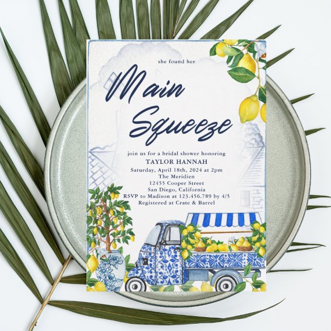 Convite 2025 Chá de panela azul italiano Lemon (Criador carregado)