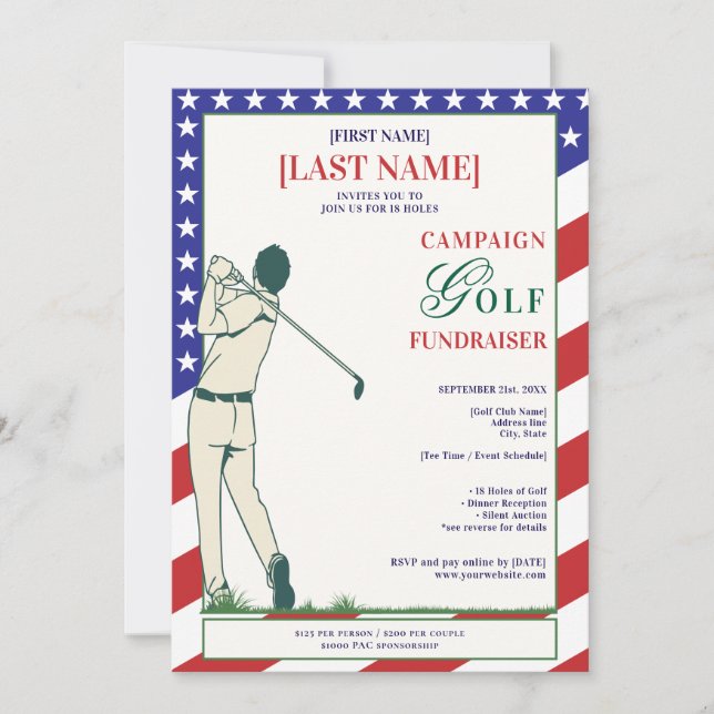 Convite 2026 Candidato Político Golf Scramble Fundraiser (Frente)
