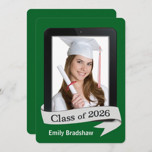Convite 2026 Commencement Graduation Electronic Tablet (Frente/Verso)