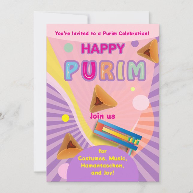 Convite 2026 Happy Purim Festival for All Ages (Frente)