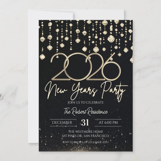 Convite 2026 New Years Party  (Frente)